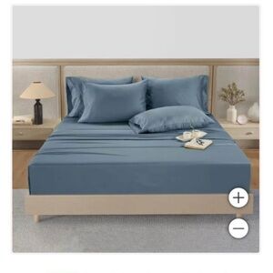 Hotel Signature King 6-Piece Cotton Elegant Blue Bedding Sheet Set
